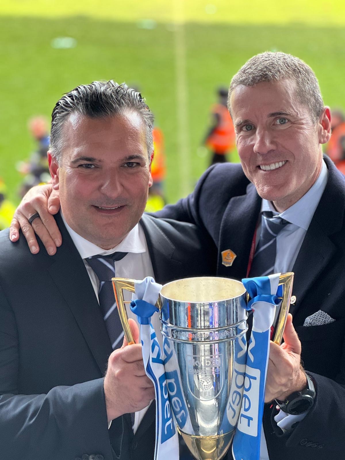 Brett Johnson and Berke Bakay at Ipswich Town's promotion to the Premier League
